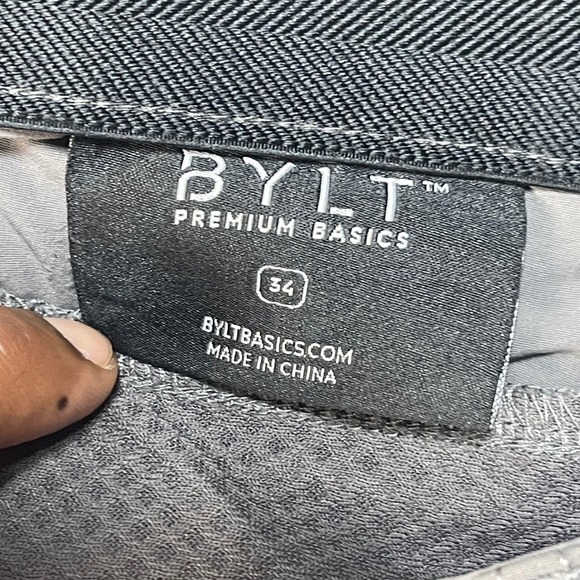BYLT Premium Basics Everyday Pant Mens 34 Grey Jogger Chino Stretch Trousers - Picture 2 of 10